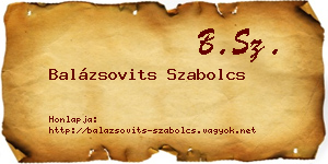 Balázsovits Szabolcs névjegykártya