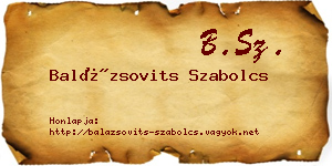 Balázsovits Szabolcs névjegykártya