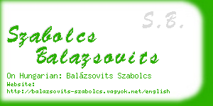 szabolcs balazsovits business card