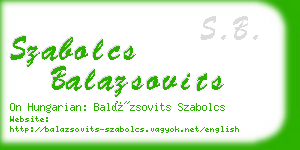 szabolcs balazsovits business card